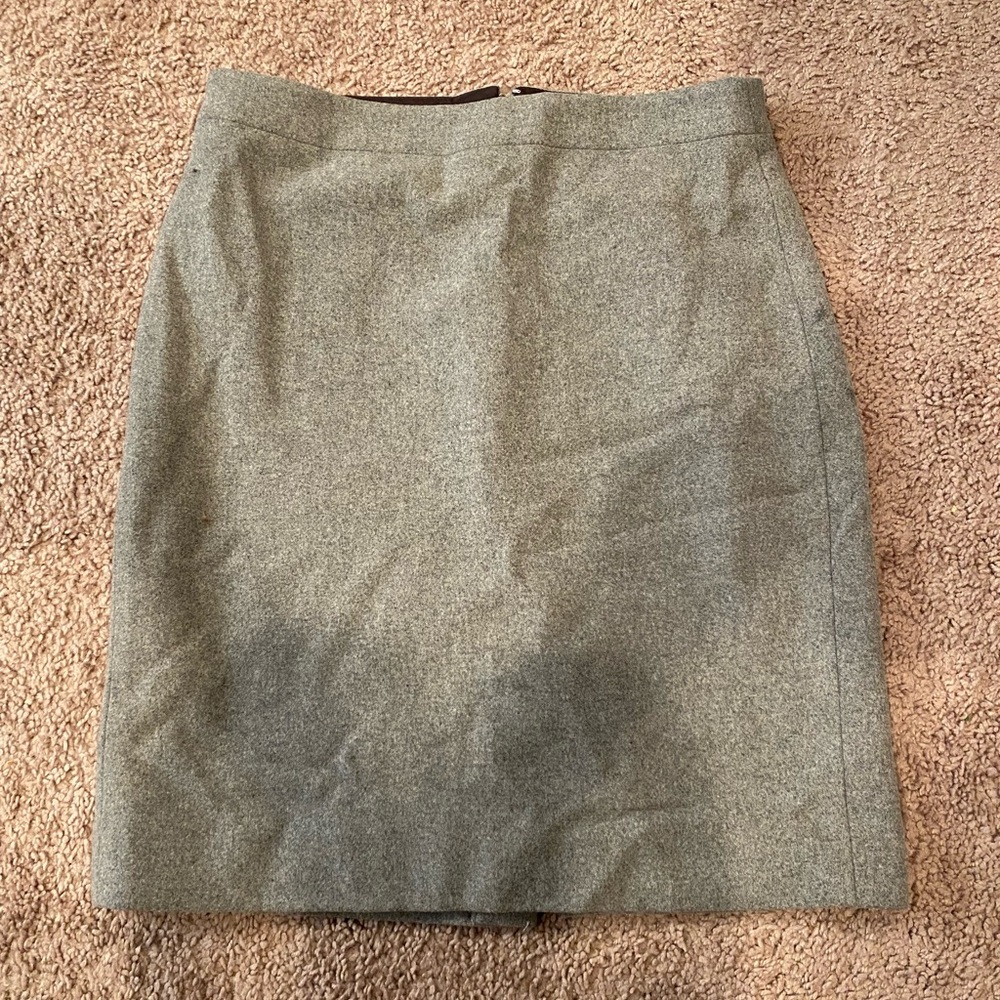 Grey wool pencil skirt